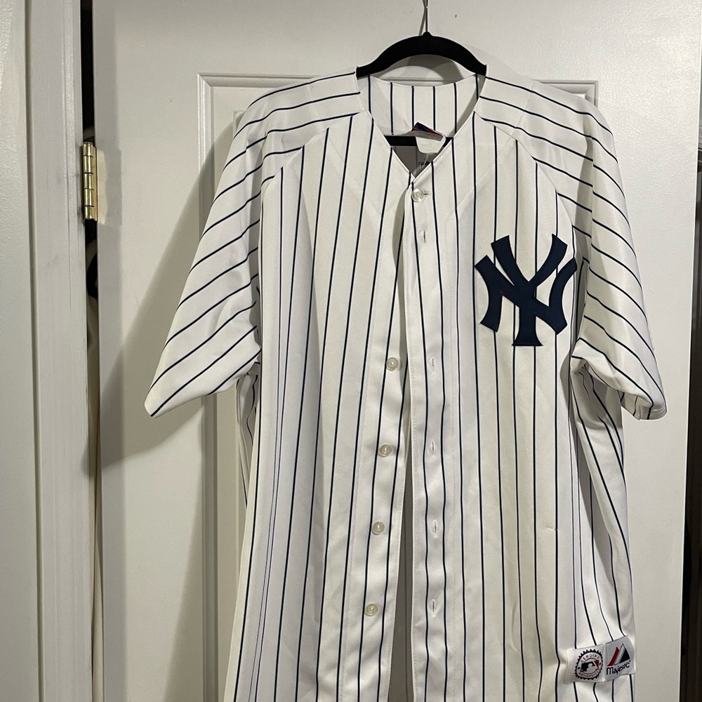 White Pinstripe Baseball Jersey